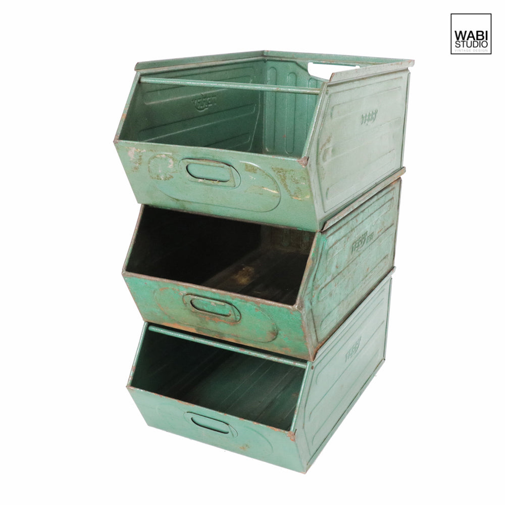 Metal Box scatola industriale vintage in metallo - Wabi Studio